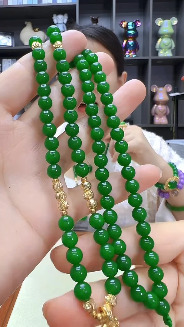 翡翠14K金镶嵌颈饰丹丹diy劲饰