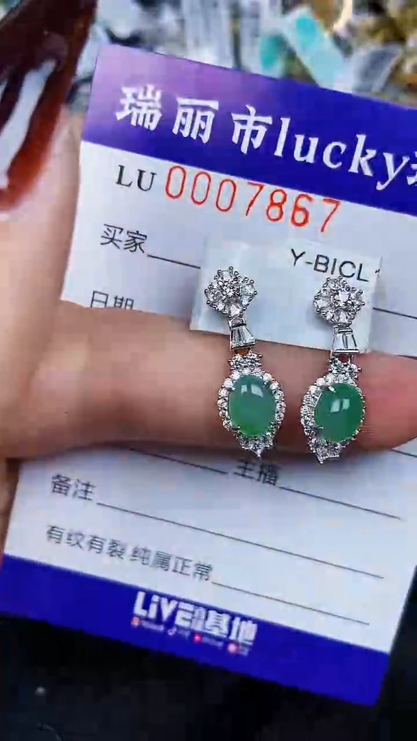 颈饰银S925镶嵌翡翠7867