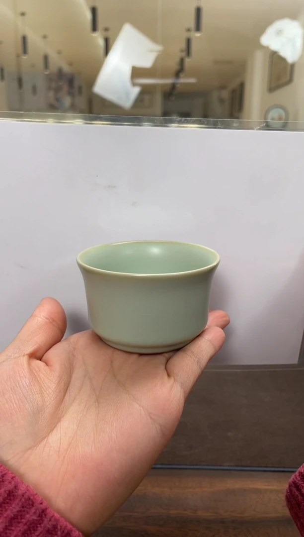 杯子瓷周泽堂天青 满月杯