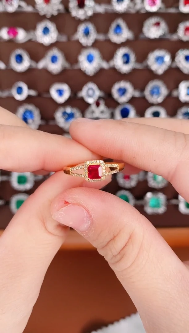 【闪购商品】红宝石18K金戒指18K金镶嵌0.5克拉