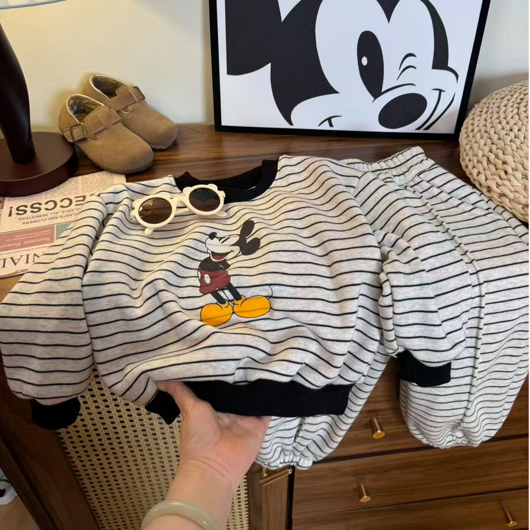 2025秋季卫衣套装新款儿童加绒加厚时尚爆款休闲印花宽松韩版套装