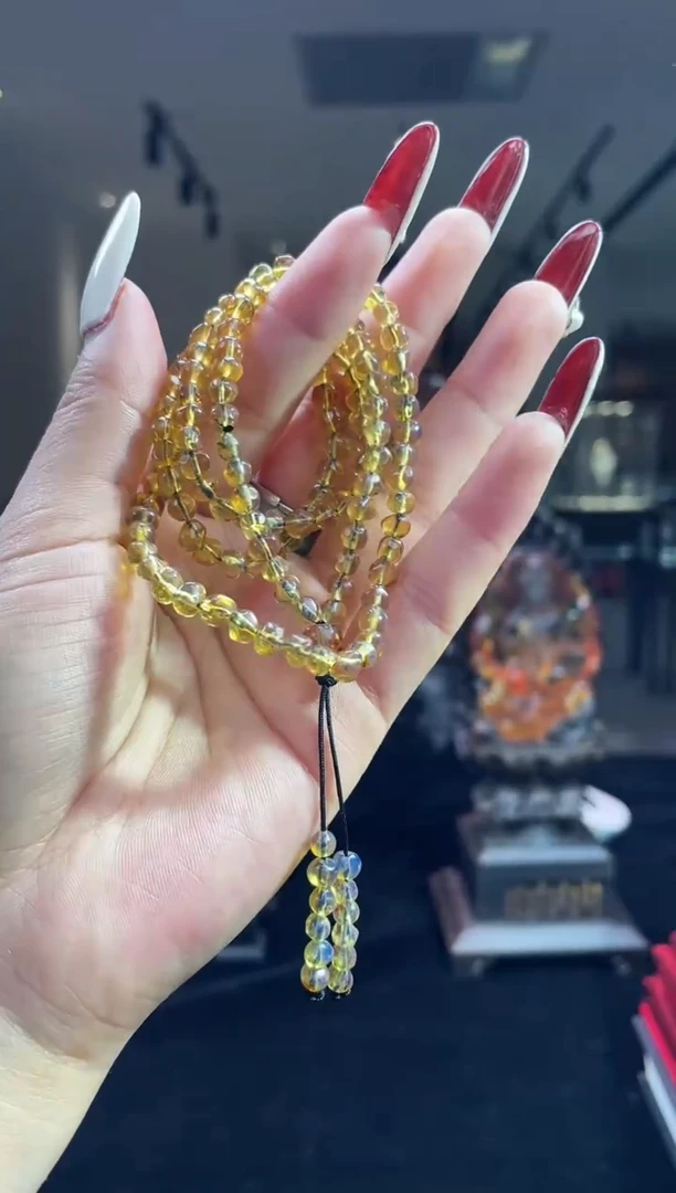 琥珀颈饰未镶嵌缅甸琥珀随型108