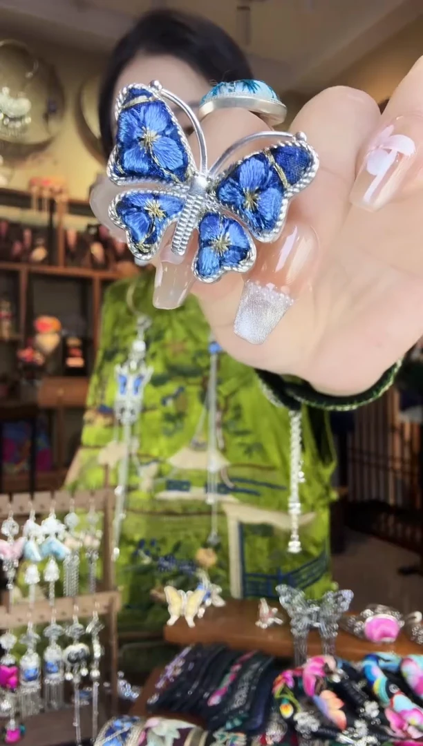 刺绣非遗刺绣纯手工耳环