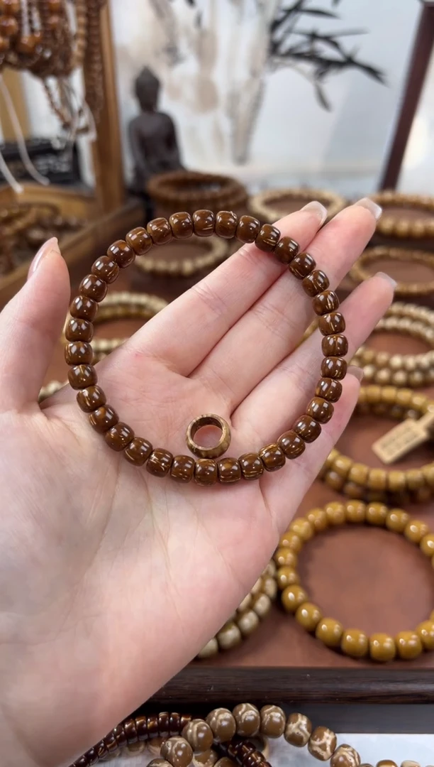 手串紫金鼠跳***哞7*6纯肉实心紫金鼠虎斑老型＋跑环