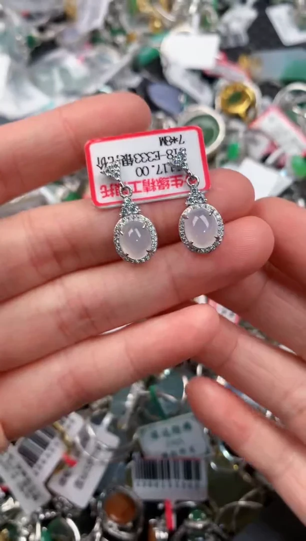 银S925镶嵌戒指翡翠1111---9