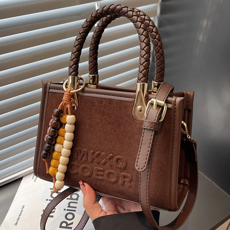 图文同款手提包女2025秋冬新款复古休闲单肩包日常上班通勤斜挎包