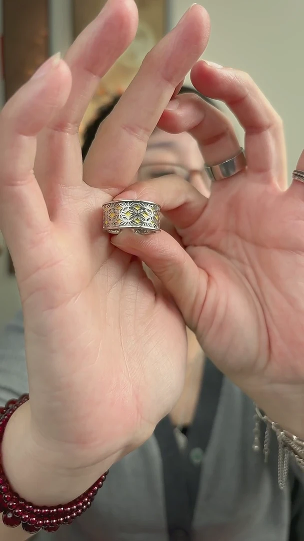 无925银纯银戒指钱币纹26