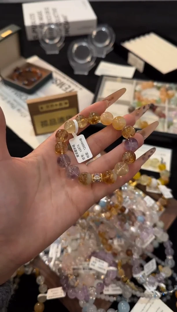 合金手链水晶灰月光x2876