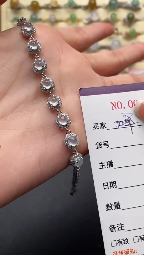 银S925镶嵌戒指翡翠22222+3