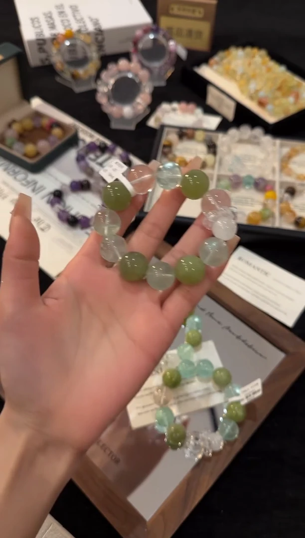 未镶嵌手链水晶绿色系多宝x2807