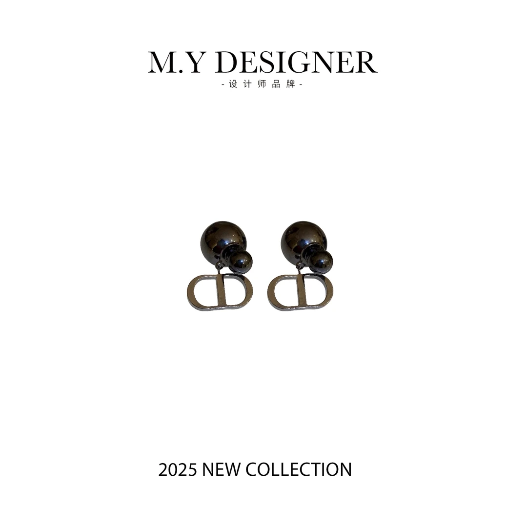 铜合金亚克力耳饰 经典黑曜两戴耳环