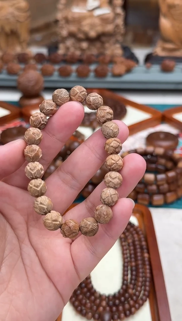 檀香木手串/手链特价1.0莲花单圈 印度老山檀香