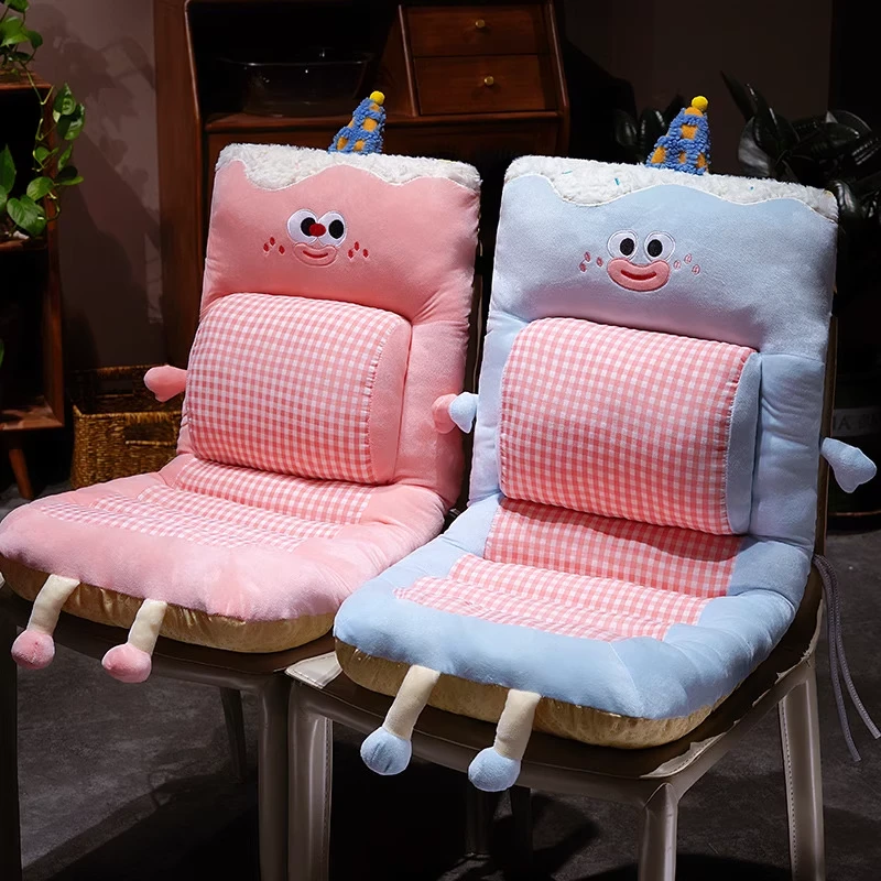 坐垫屁垫椅子靠垫靠背一体加厚毛绒办公室久坐神器座椅学生宿舍TJ