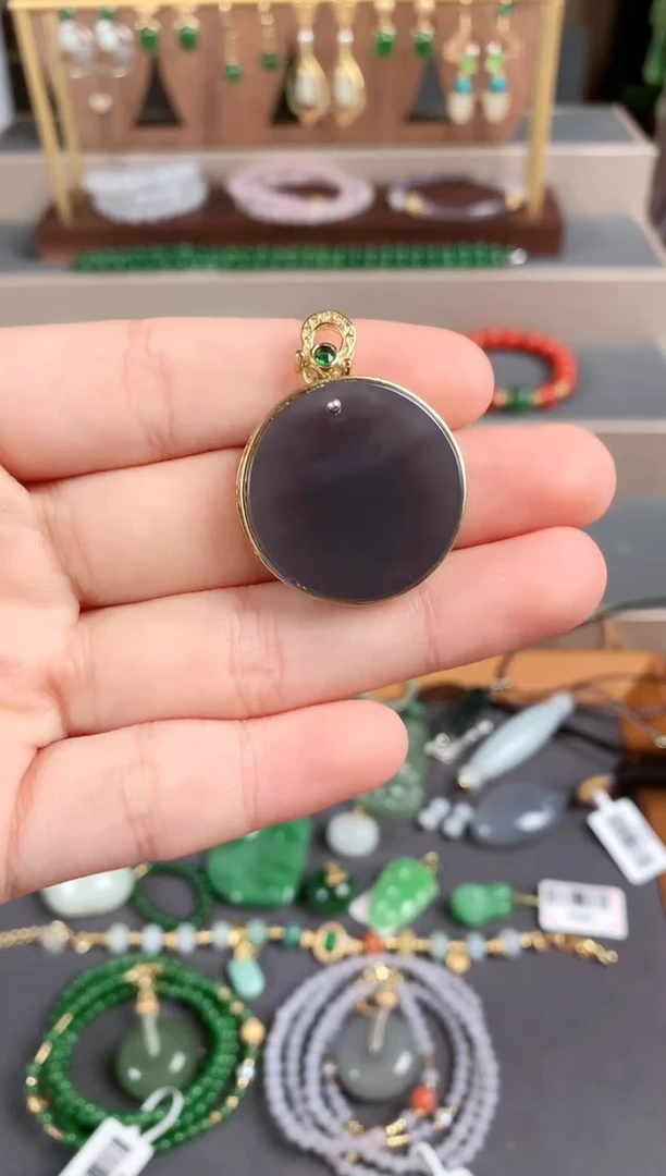 吊坠(不含链)银S925镶嵌和田玉1