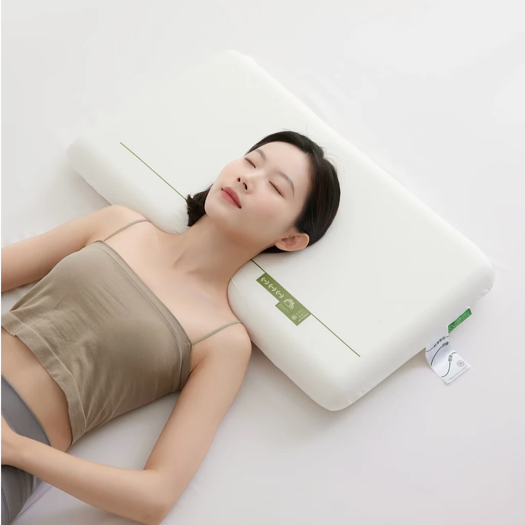 瑶莱裸肌面料5s慢回弹深睡眠零压护颈宽大枕面乳胶枕