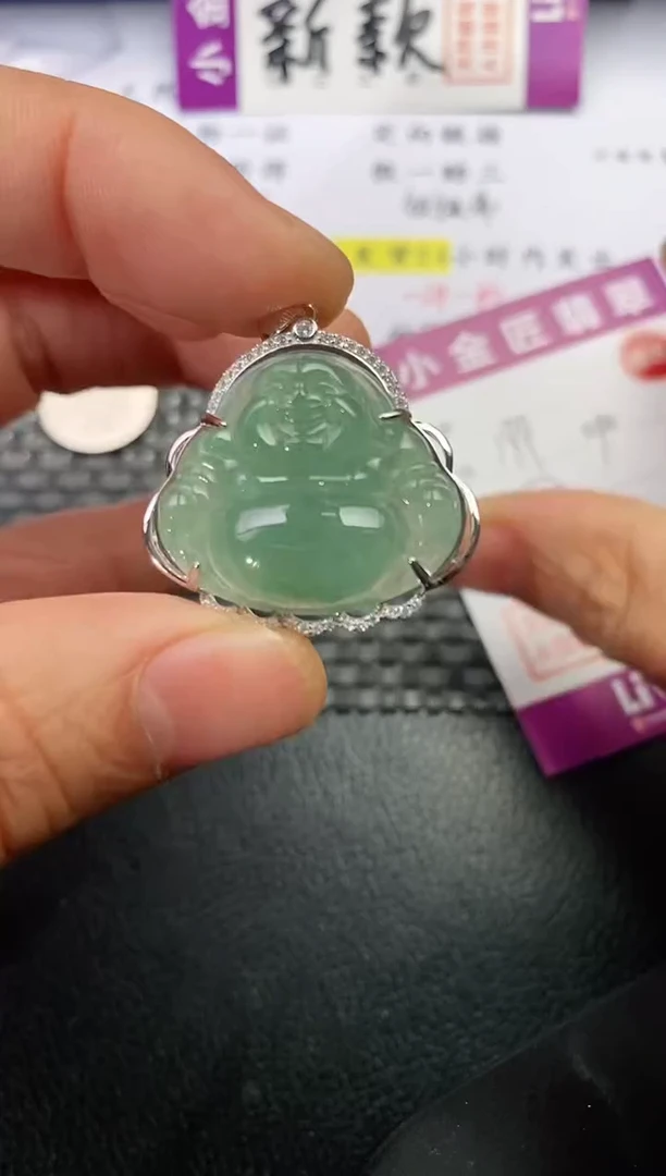 吊坠(不含链)银S925镶嵌翡翠佳*婷挂件