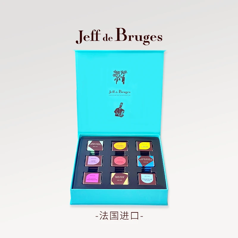 法国 Jeff de Bruges 小黑巧方盒巧克力27片礼盒