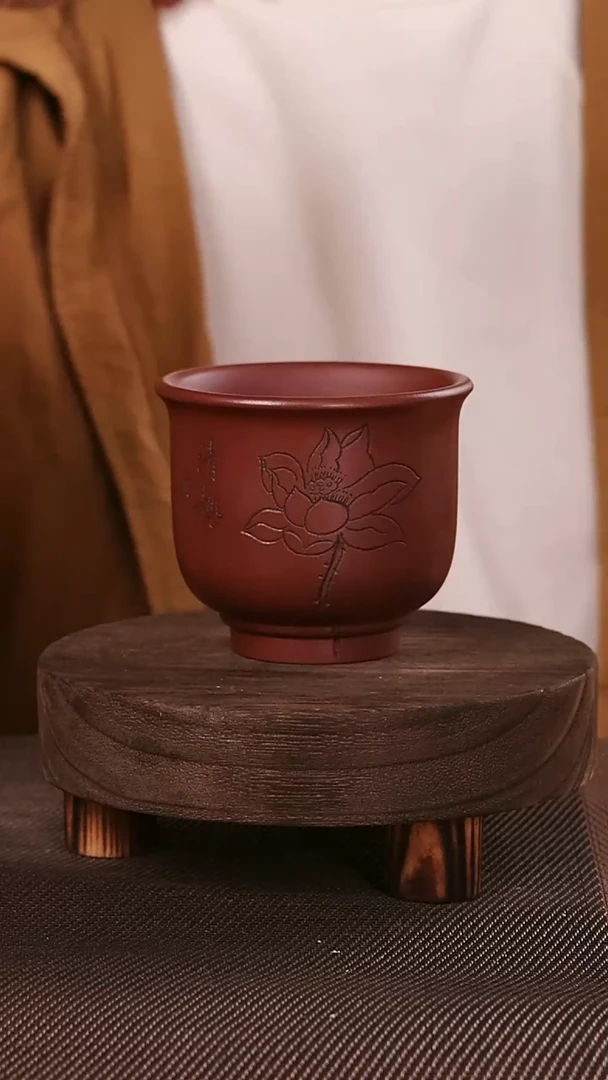 茶杯紫砂紫砂刻绘主人杯4