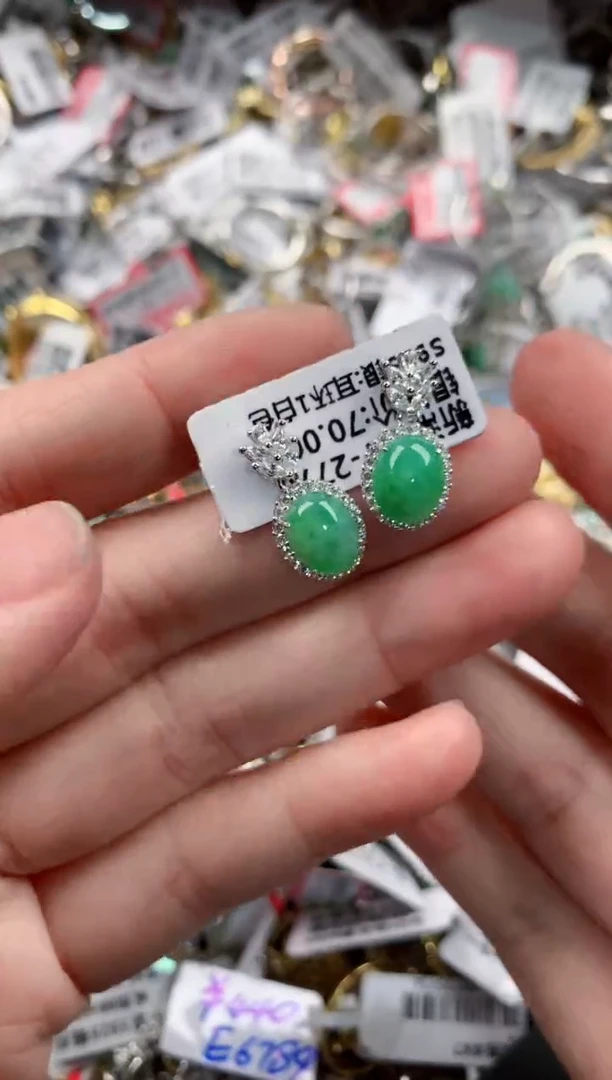 银S925镶嵌戒指翡翠131313---9