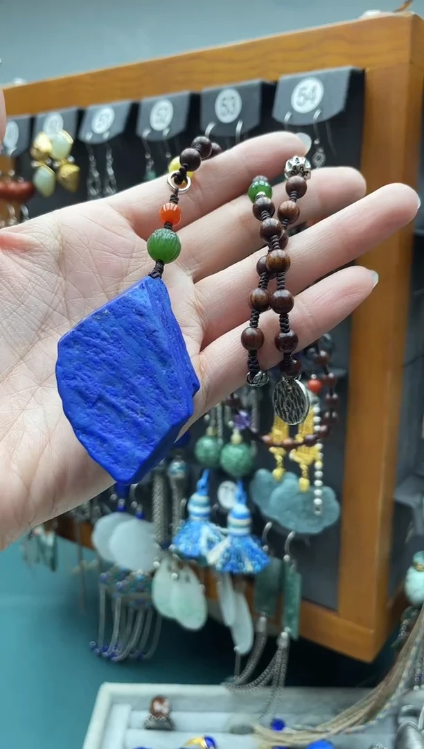 青金石银S925镶嵌颈饰❄**心饰品