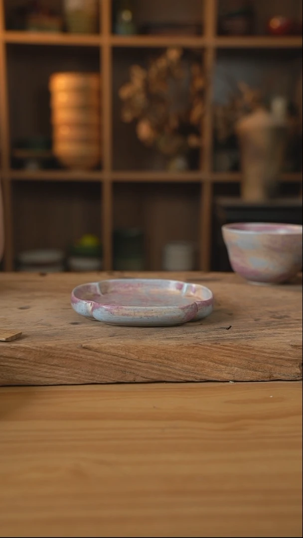 紫色系列的6英寸铠甲纹碟子