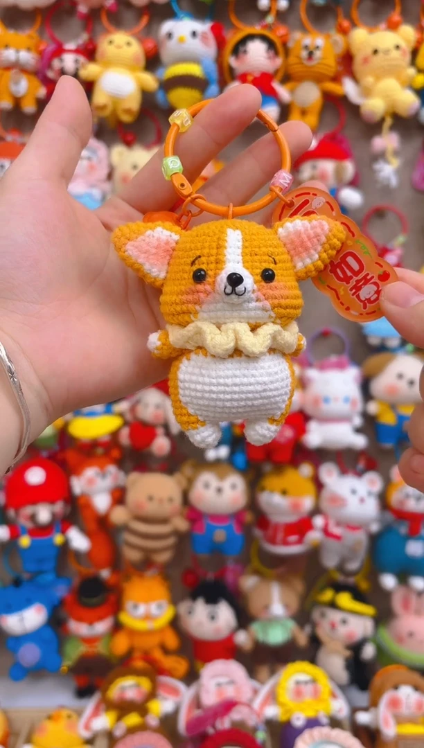 纯手工制作毛线钩织成品柯基