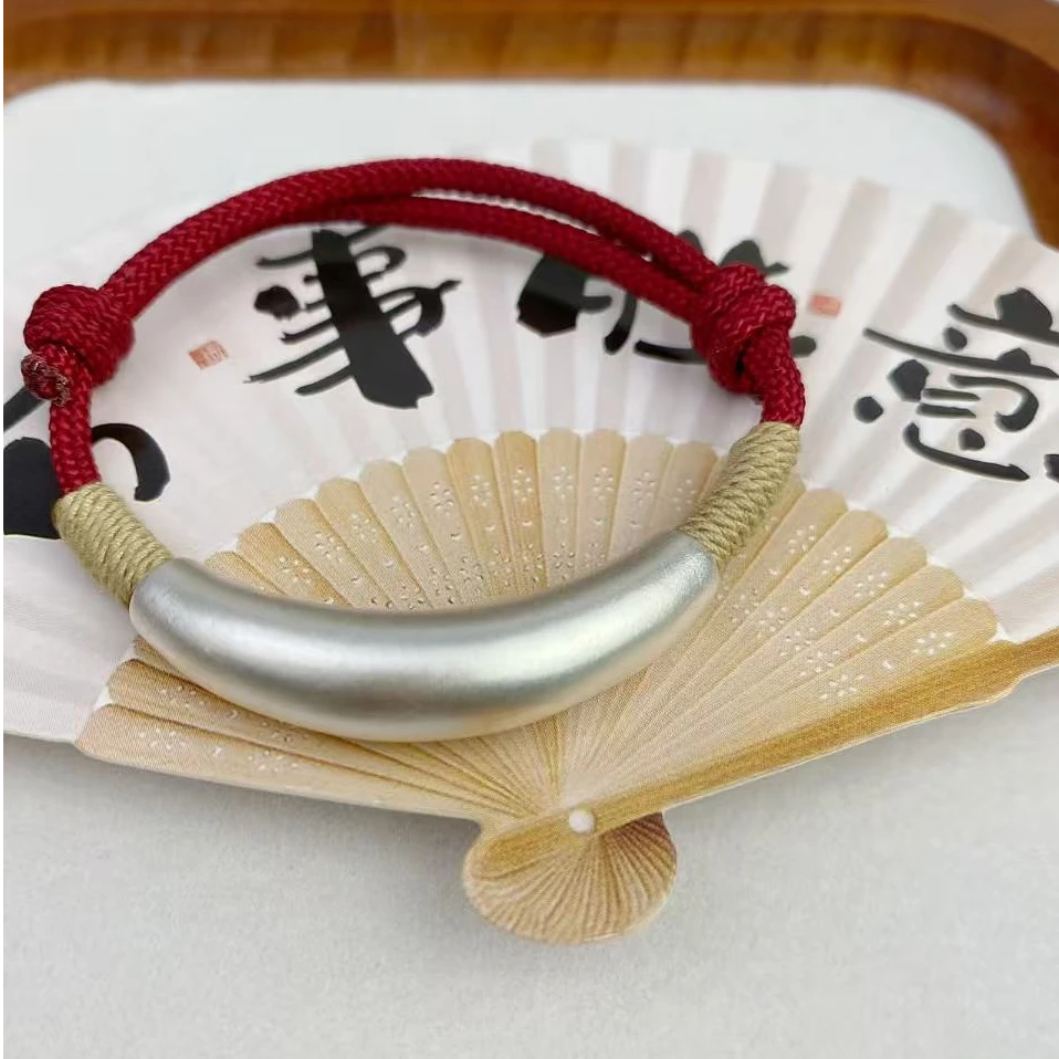 足银手链 999银大弯管银手链 厚重弯管银手镯 素银手镯银饰手链
