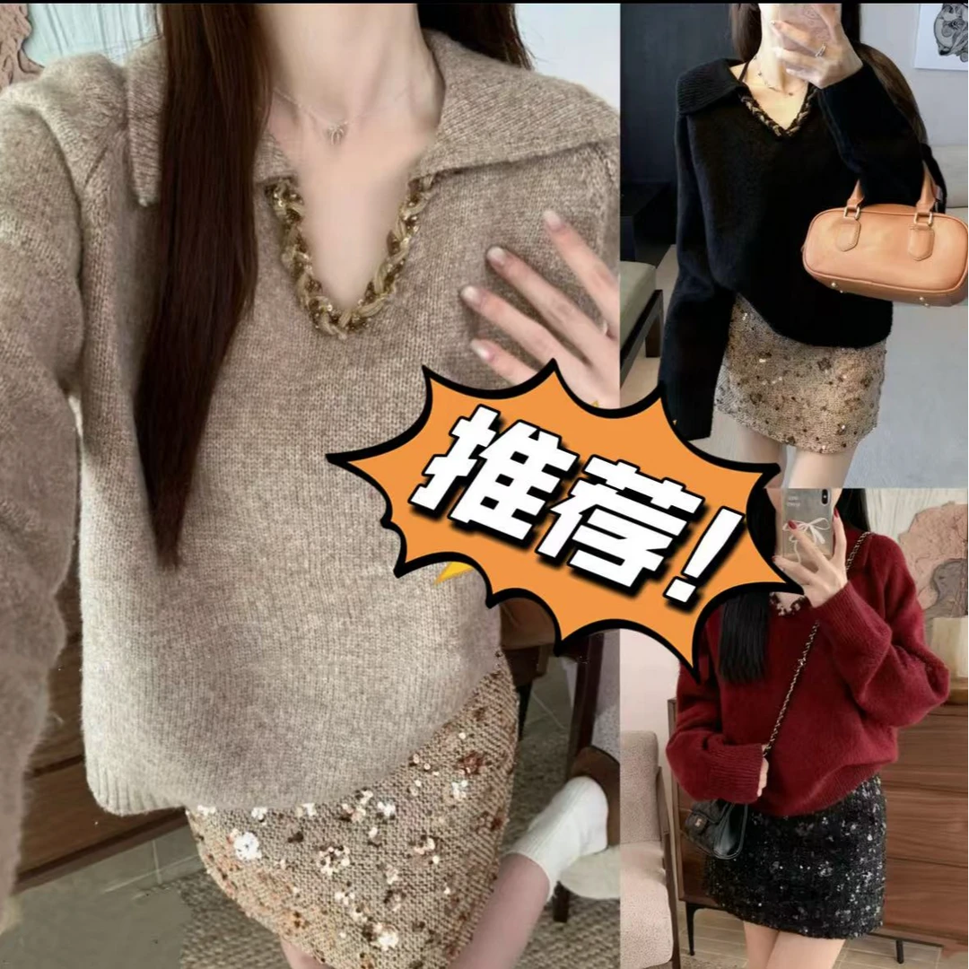 千款大码毛衣（001~999）加厚200斤圆领秋冬韩版毛衣高级感针织衫女