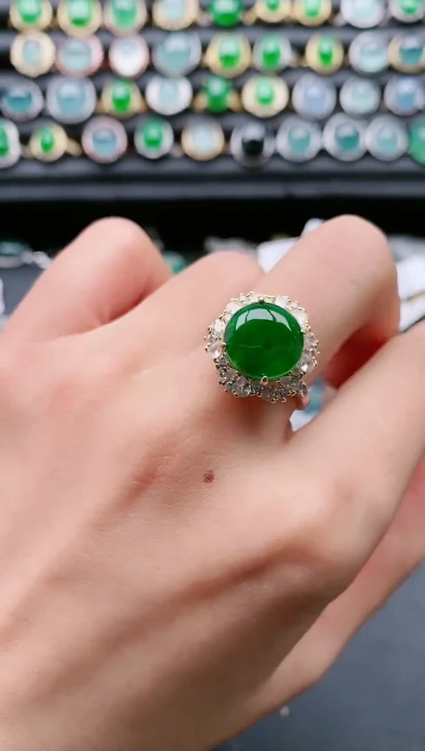 【闪购商品】翡翠戒指银S925镶嵌1111111