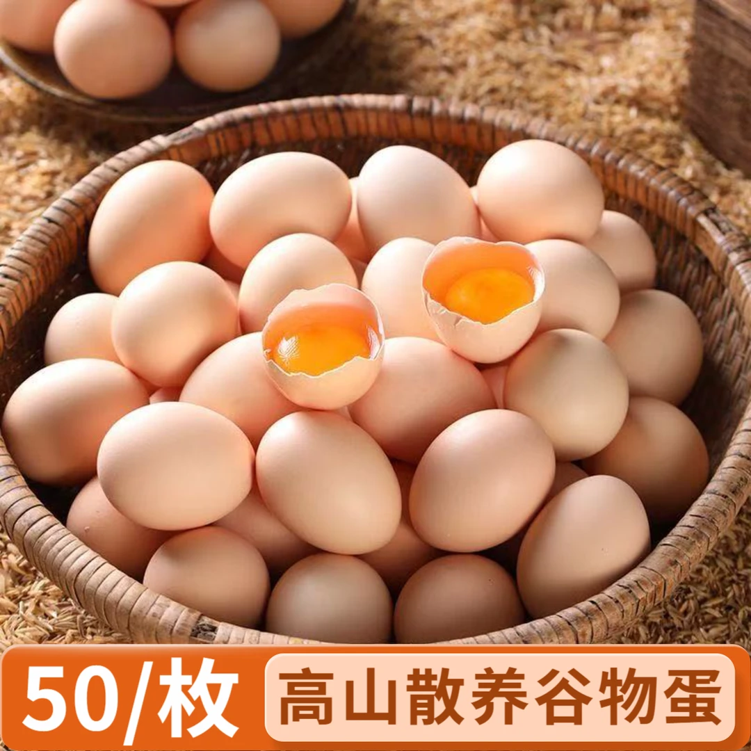【50枚】农家散养鸡蛋当日现捡新鲜谷物喂养学生营养五谷杂粮蛋 A