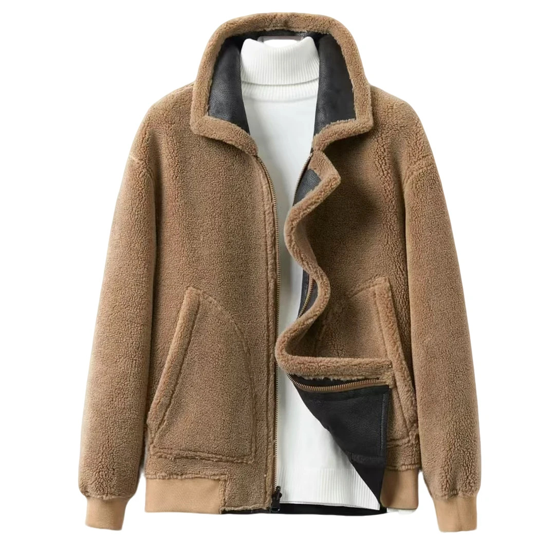 海宁2024年秋冬立领爆款保暖男士外套两面穿加厚男装外套