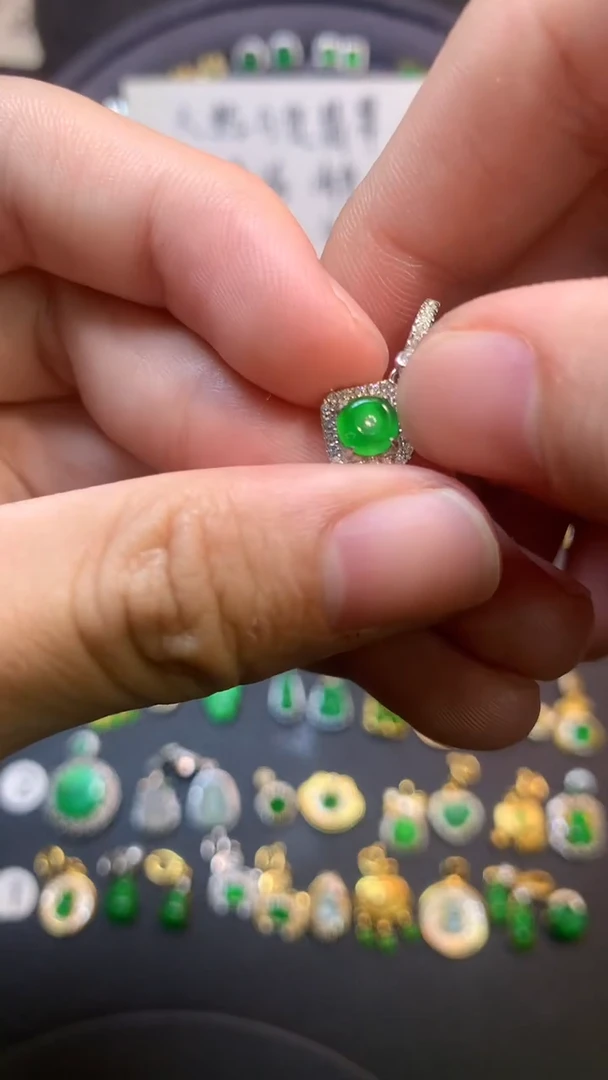 吊坠(不含链)银S925镶嵌翡翠1