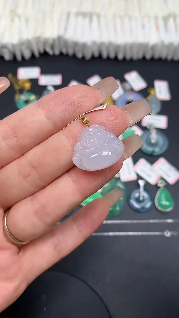 翡翠18K金镶嵌吊坠(不含链)MS191886