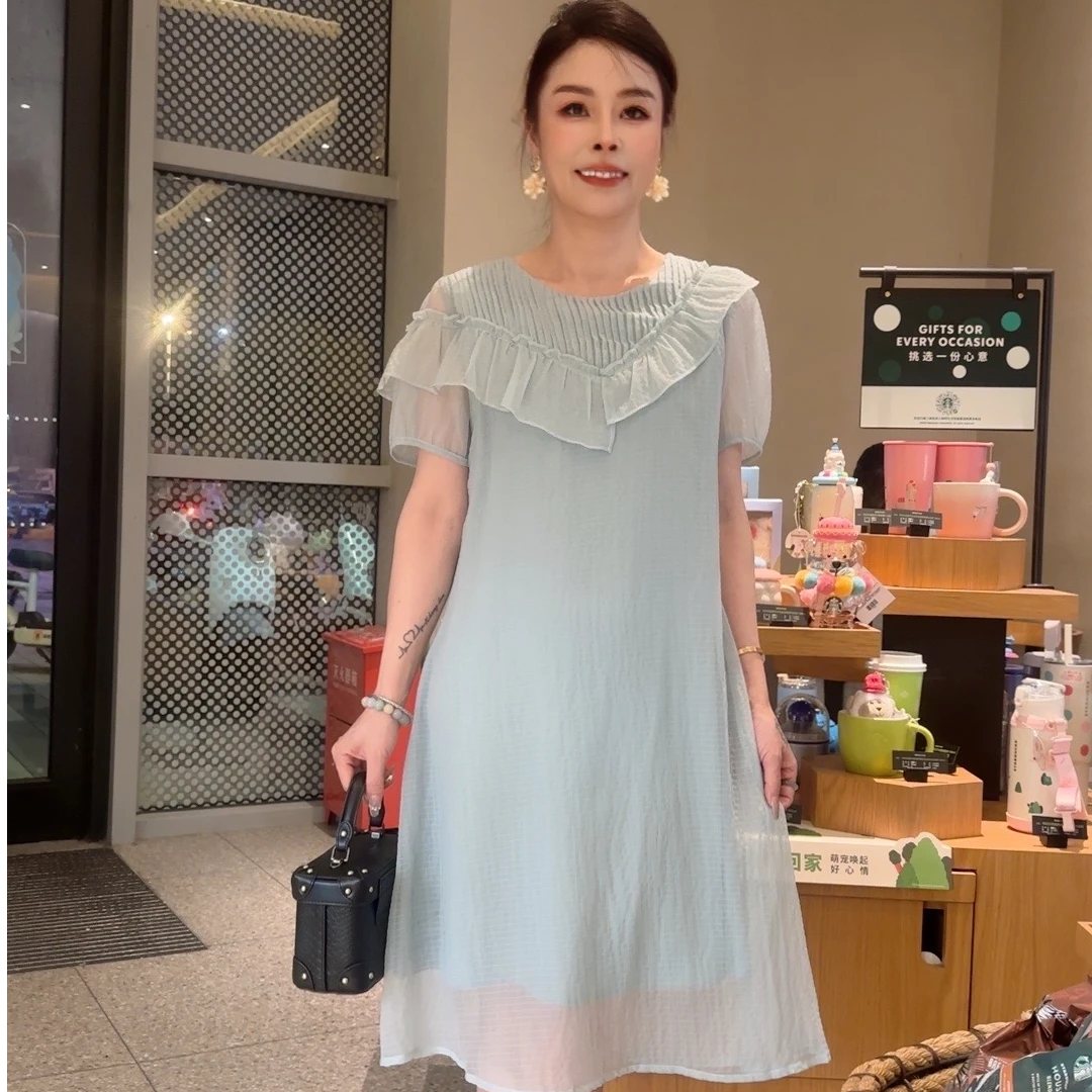 夏季新款轻奢高级感气质高端宽松百搭显瘦女款连衣裙B762