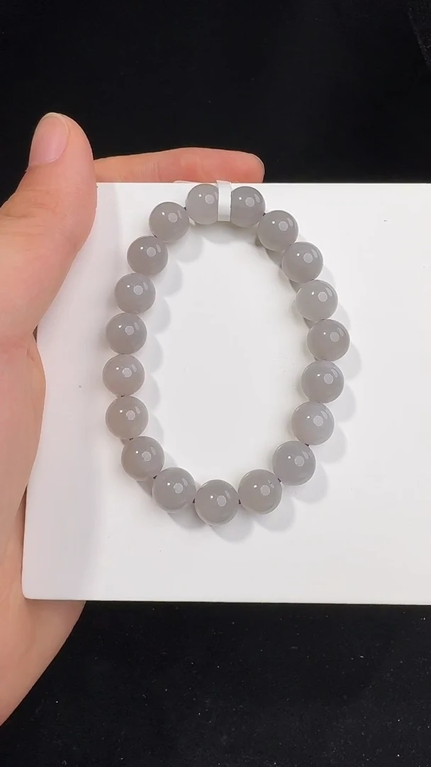 未镶嵌手串和田玉天然烟紫和田玉卡10mm