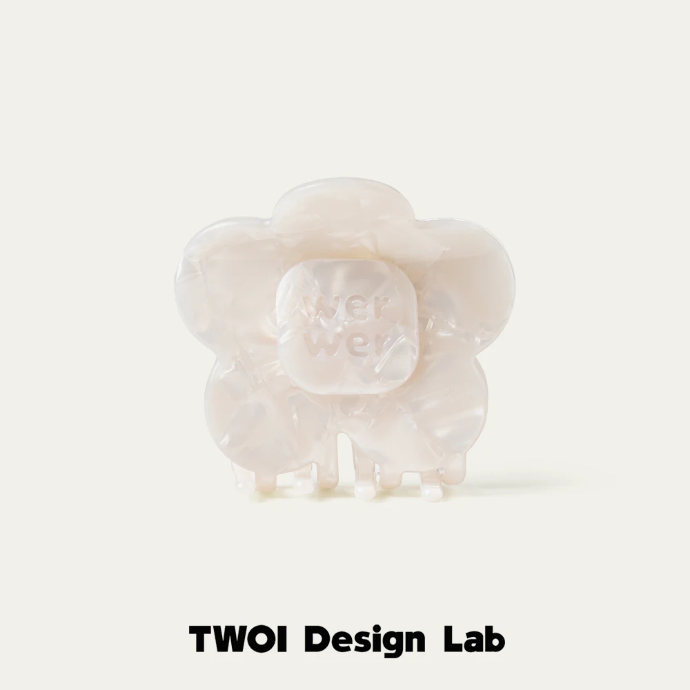 TWOI Design Lab "werwer" 「 奶油白大花朵鲨鱼夹」