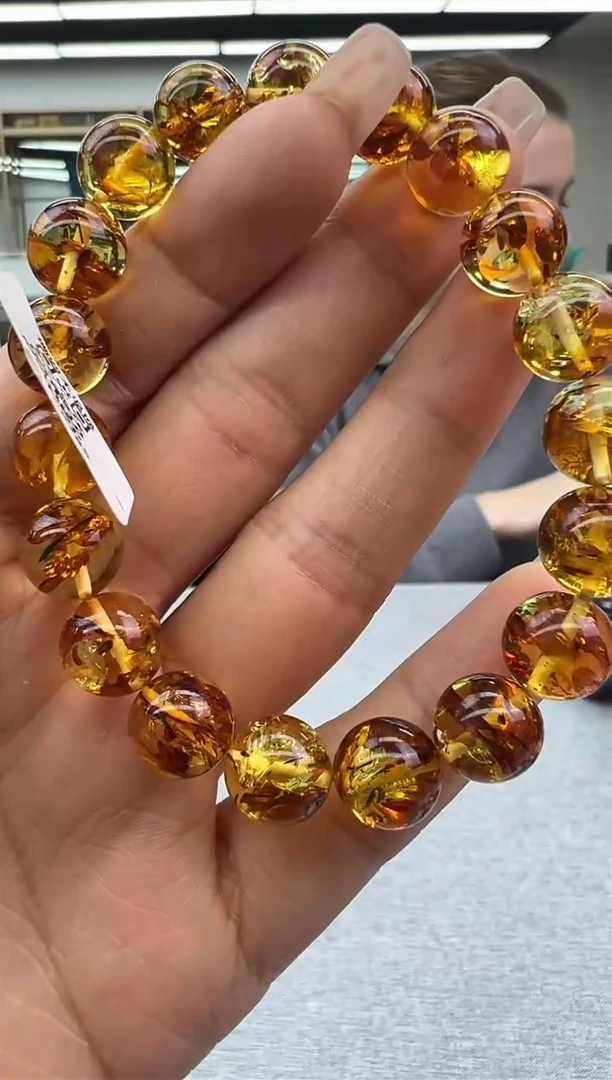 【闪购商品】琥珀手链未镶嵌552秒拍号