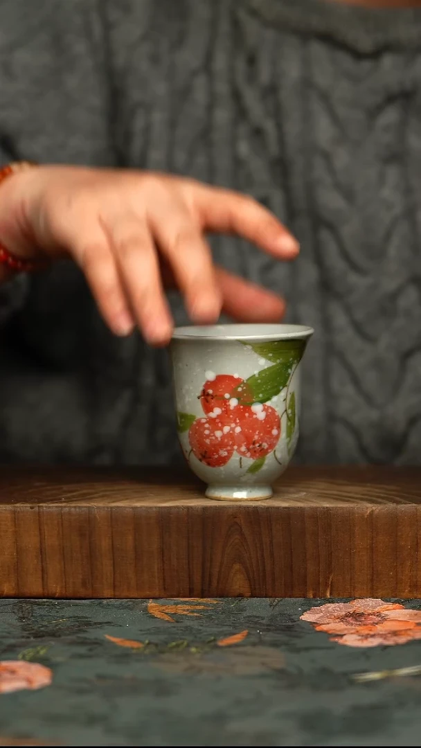 杯釉下彩手工手绘同款陶器