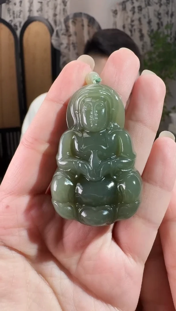 颈饰未镶嵌和田玉观音 7