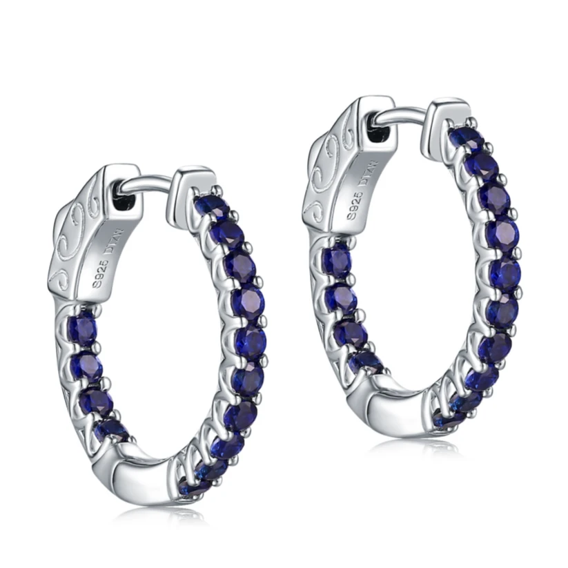 培育蓝宝石【大奇专属】S925耳环1.2ct JSWL050807