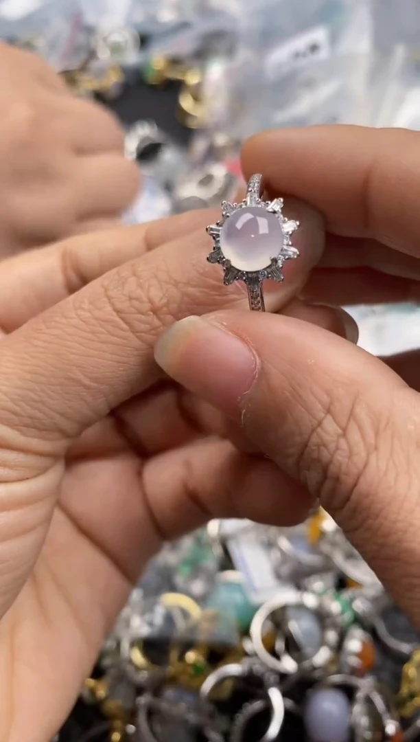 银S925镶嵌戒指翡翠11-10