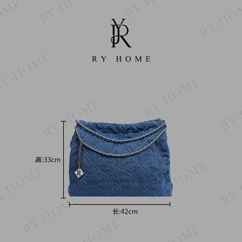 【容雨RYHOME】大容量牛仔单肩手提包251B1186