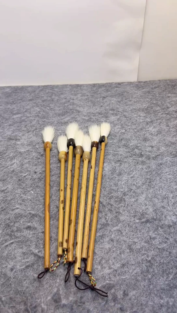 羊毫毛笔 1支 出锋4.0cm 牛角斗 湘妃杆