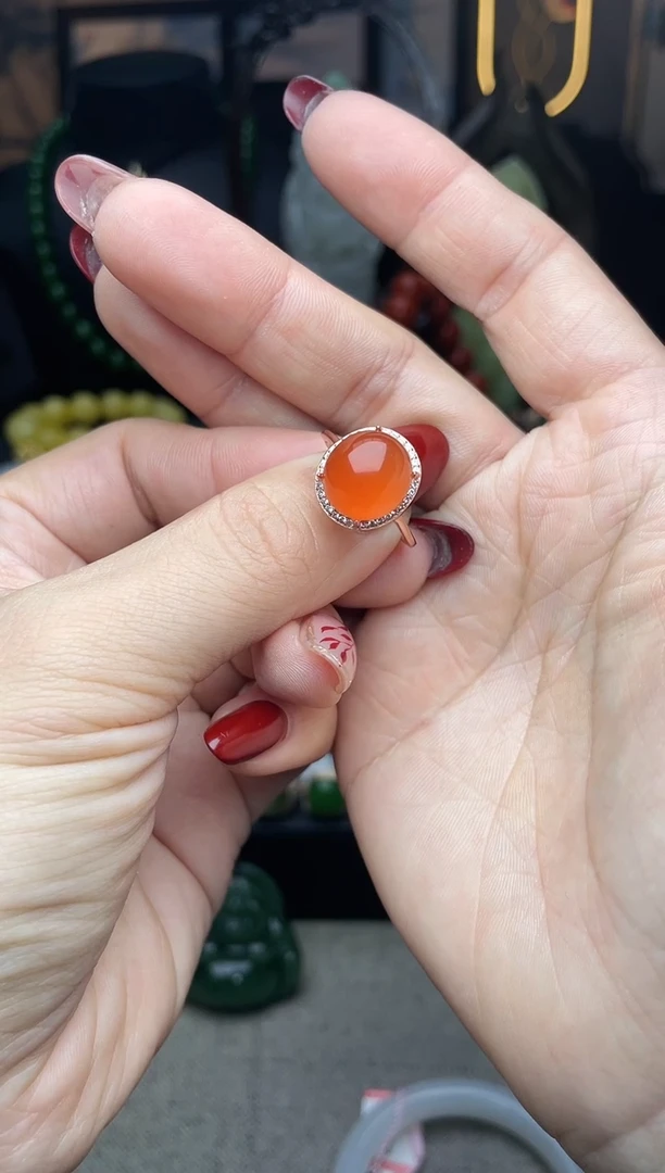 【闪购商品】南红玛瑙戒指银S925镶嵌戒指