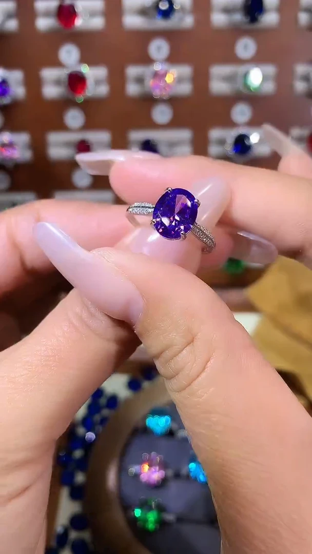 银S925镶嵌戒指碧玺810