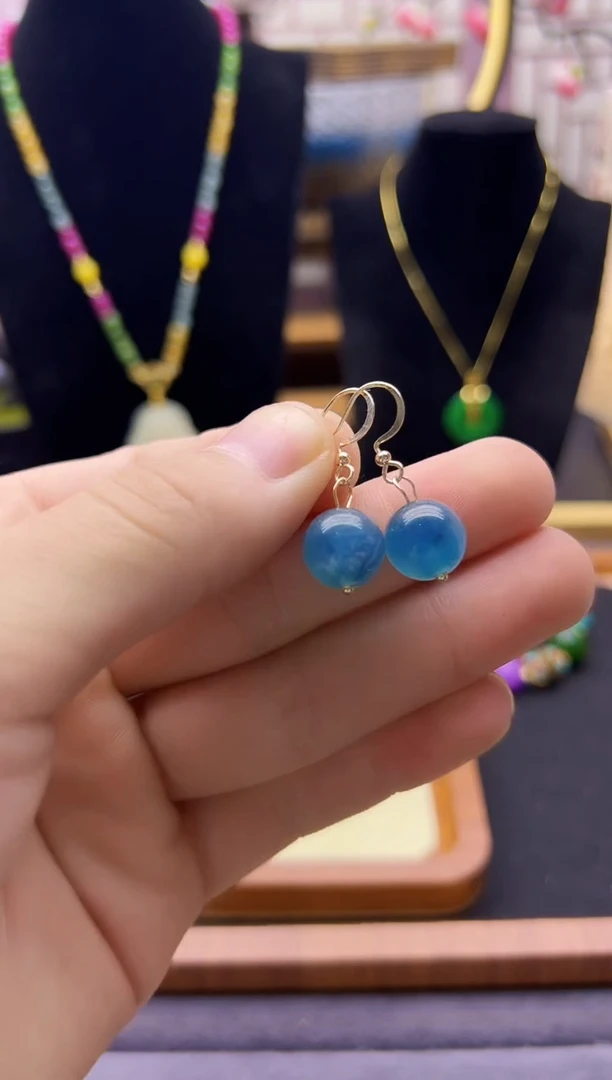 【闪购商品】翡翠耳饰14K金镶嵌E359