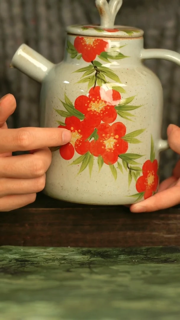 陶瓷青诗集手工手绘瓷器