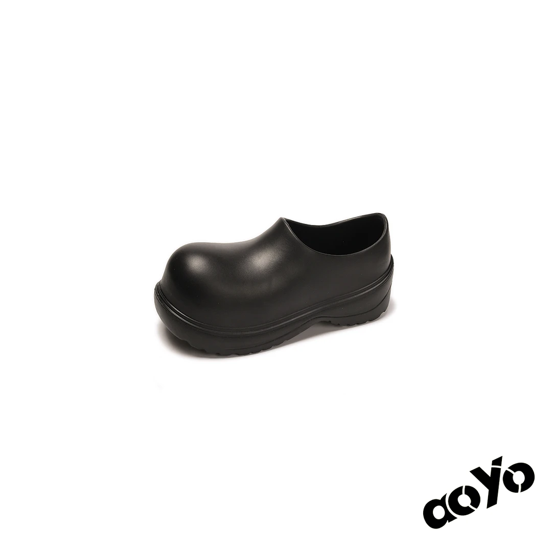 aoyo秋冬大头德比鞋Cleanfit厚底增高EVA通勤棉鞋情侣加绒包头拖