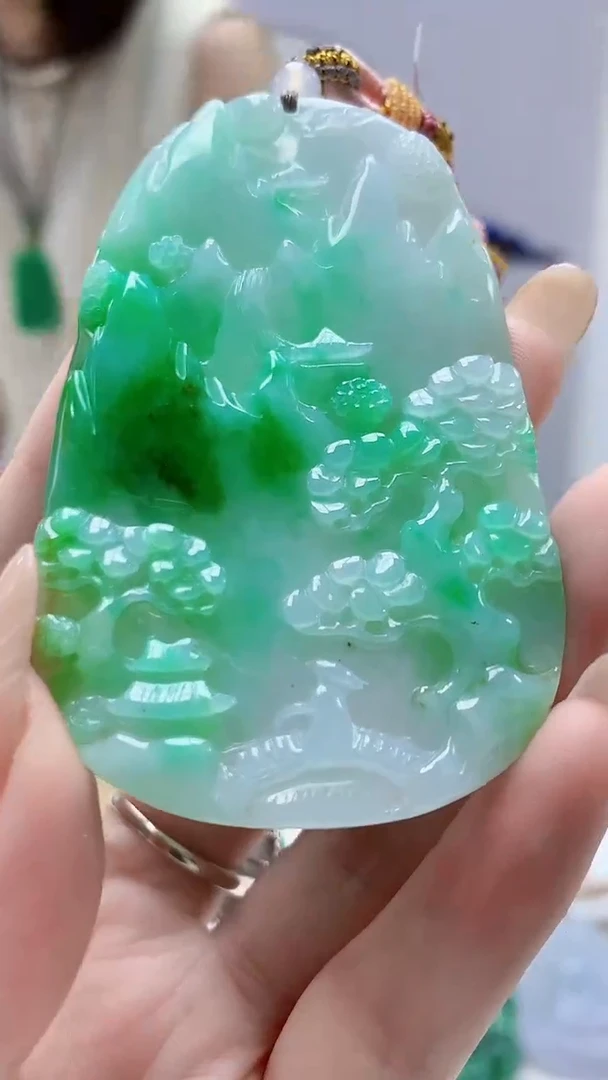 未镶嵌定制翡翠5155DD-毛货挂件36