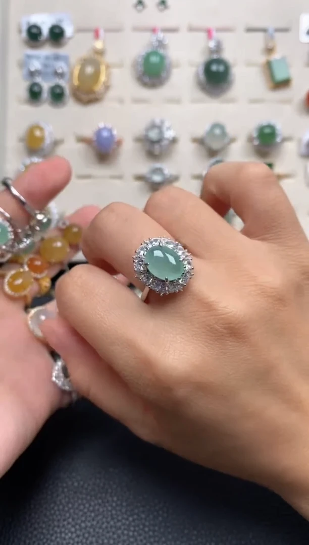 【闪购商品】翡翠戒指银S925镶嵌11111